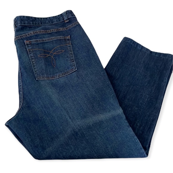 Chaps Womens' Plus Size 18W Dark Blue Madden Straight Slimming Fit Denim Jeans - Picture 6 of 7